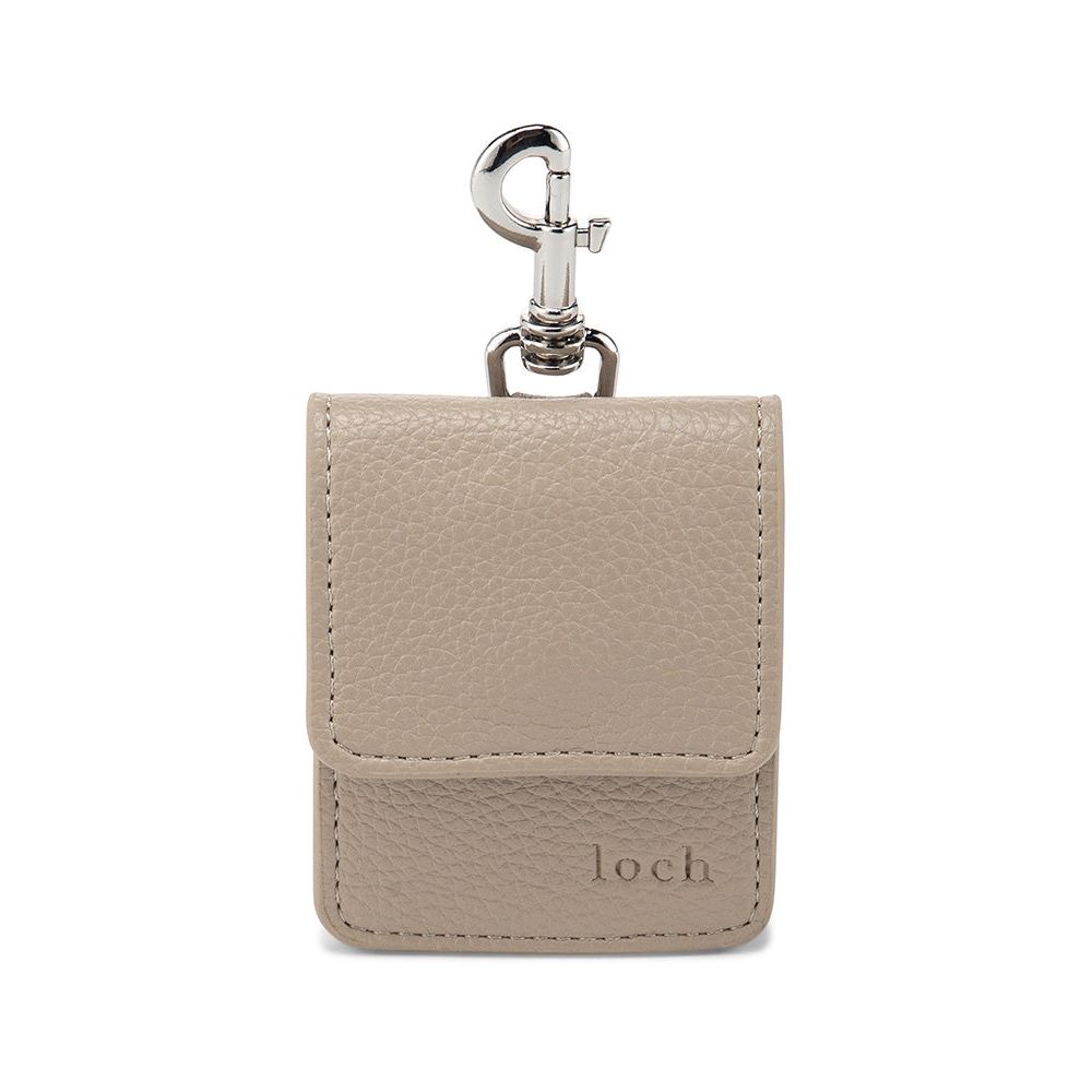 Loch Clippable Vegan-Leather Earphone Pouch Clay / Silver Detailing