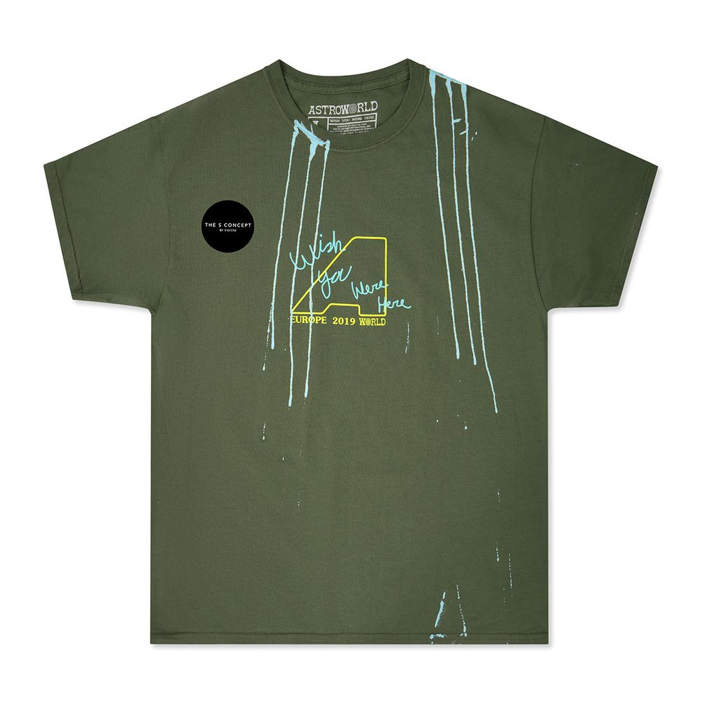 Travis Scott Astroworldive In Europe Tee Washed Green