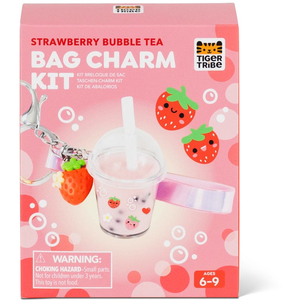 Tiger Tribe Bag Charm Kit - Strawberry Bubble Tea