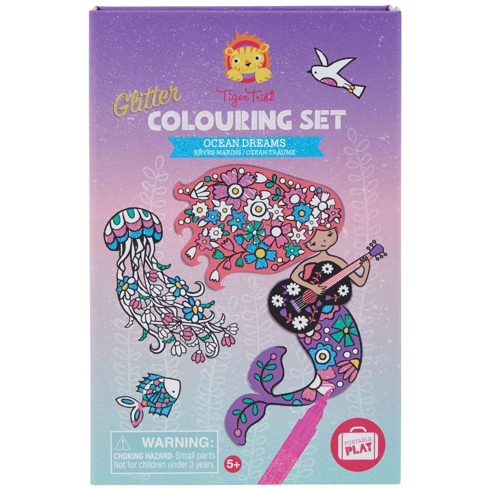 Tiger Tribe Glitter Coloring Set - Ocean Dreams