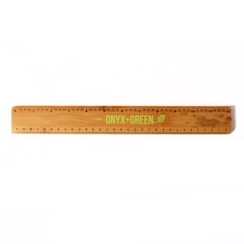 Onyx + Green 12 Inch/30 cm Ruler Bamboo