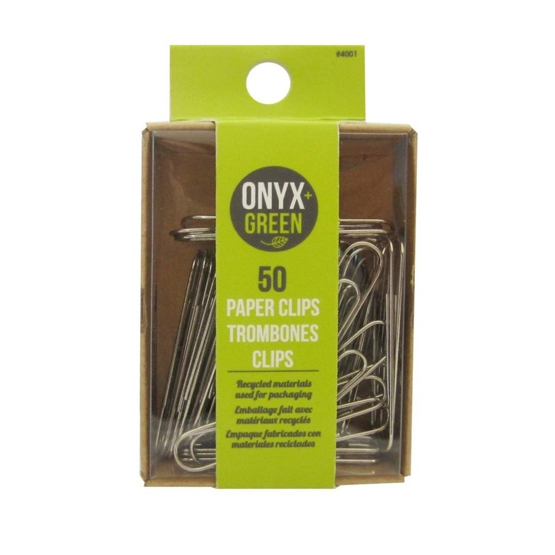 Onyx + Green Paper Clips Recycled Kraft & PET Packaging (50 Pack)