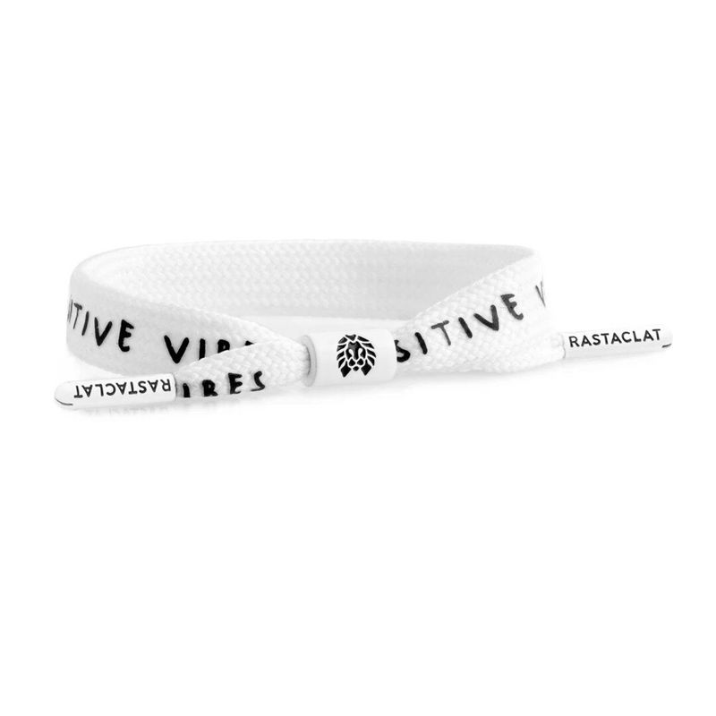 Rastaclat White Single Lace Mens Bracelet White/Black