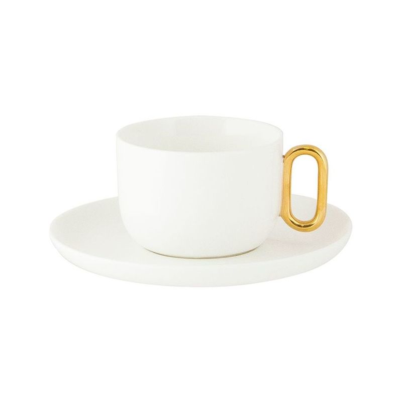 Cristina Re Celine Teacup & Saucer Ivory & Gold