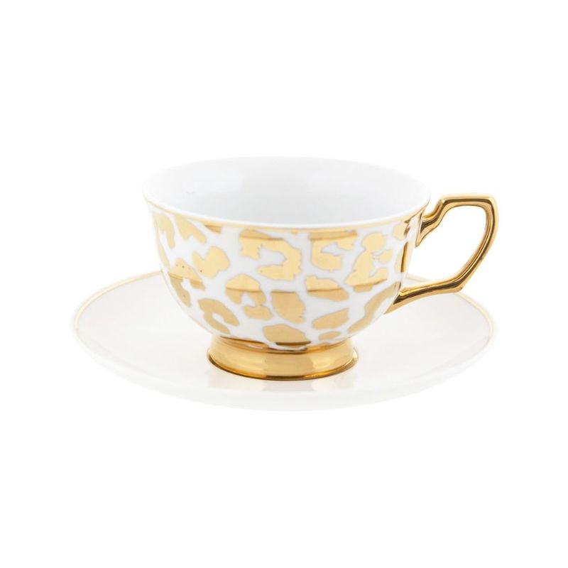 Cristina Re Coffee Cup & Saucer Louis Leopard Gold Cristina Re Coffee Cup & Saucer Louis Leopard Gold