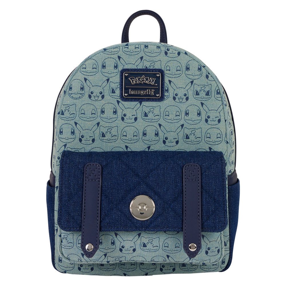 Loungefly Leather Pokemon Faux Denim Mini Backpack