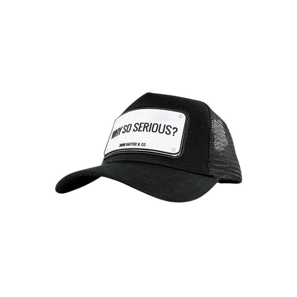 John Hatter Rubber Patch Why So Serious? Black On Black Trucker Cap