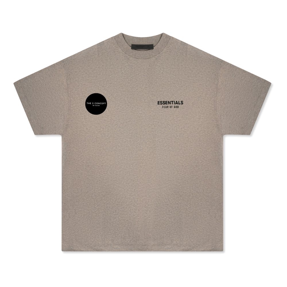 Fear of God Essential Ogo Crewneck T-Shirt In Jersey Fleece Dark Heather Grey