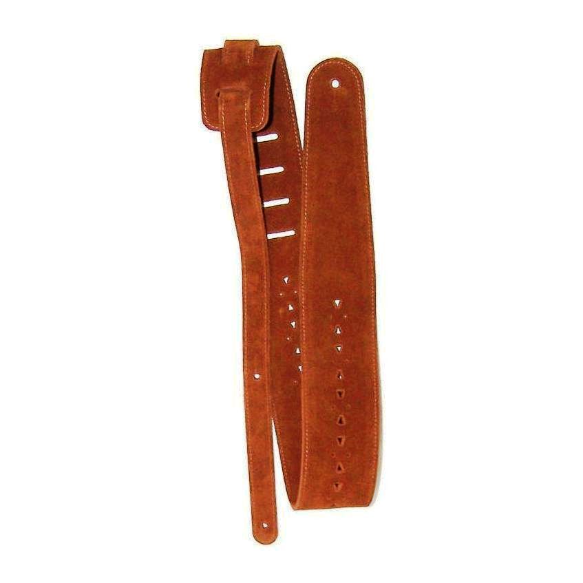 D'Addario Vented Leather Guitar Strap - Honey Suede Apache