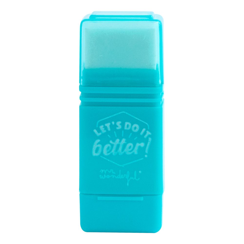 Mr. Wonderful Eraser With Pencil Sharpener Blue - Let’s Do It Better!