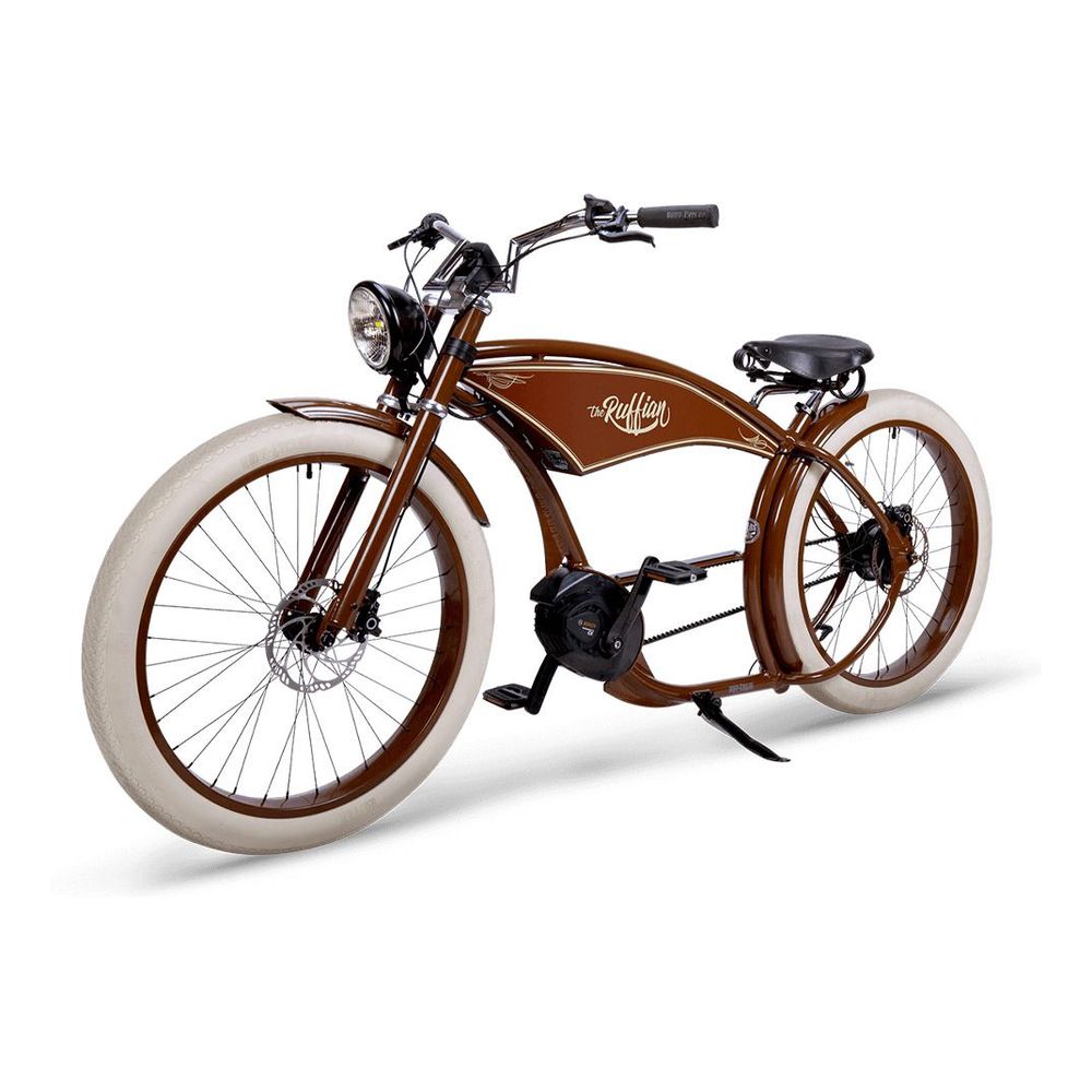 Ruff Men's E-Bike The Ruffian Bosch Cx 500 Wh Gates Vintage Brown 26