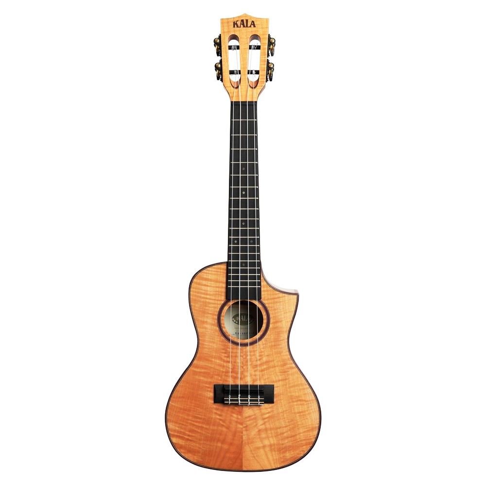 Kala Solid Flame Maple Series - Concert Ukulele - Cutaway - Natural Maple