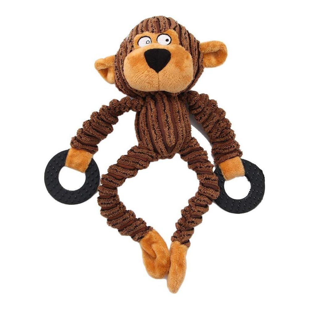 Nutrapet Plush Pet Squeakz Hangers Zebra / Deer / Monkey Dog Toy - Multicolor (Includes 1)