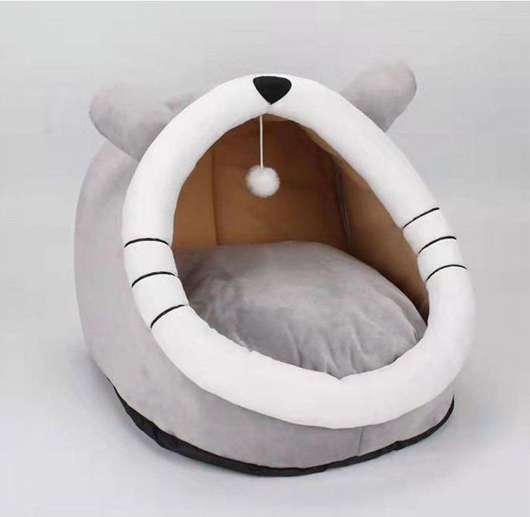 Nutrapet Grizzly Cat Capsule Bed Grey- Large 45 x 45 x 40 cm