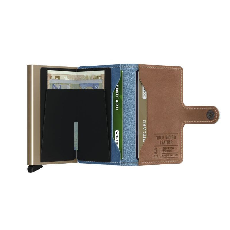 Secrid Miniwallet - Indigo 3 Leather - Sand