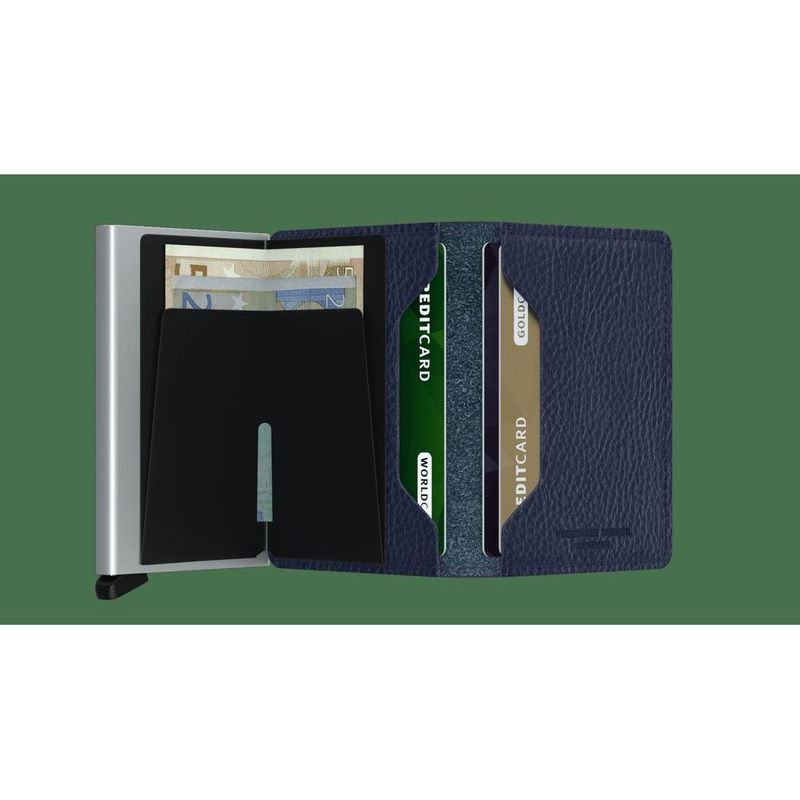 Secrid Slimwallet Vegetable Tanned Navy-Silver