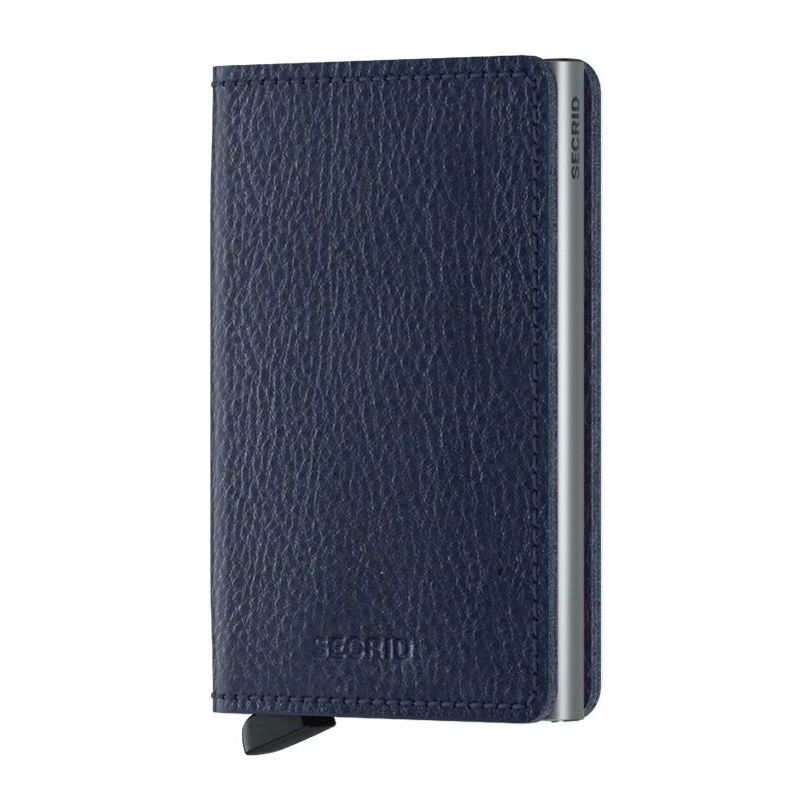 Secrid Slimwallet - Vegetable Tanned Leather - Navy/Silver