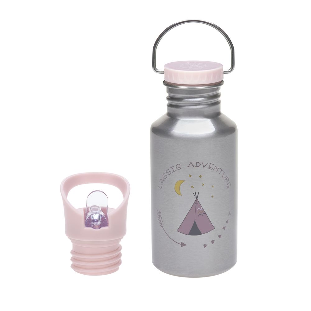 Lassig Kids Bottle Stainless Steel Adventure Tipi Rose 500 ml