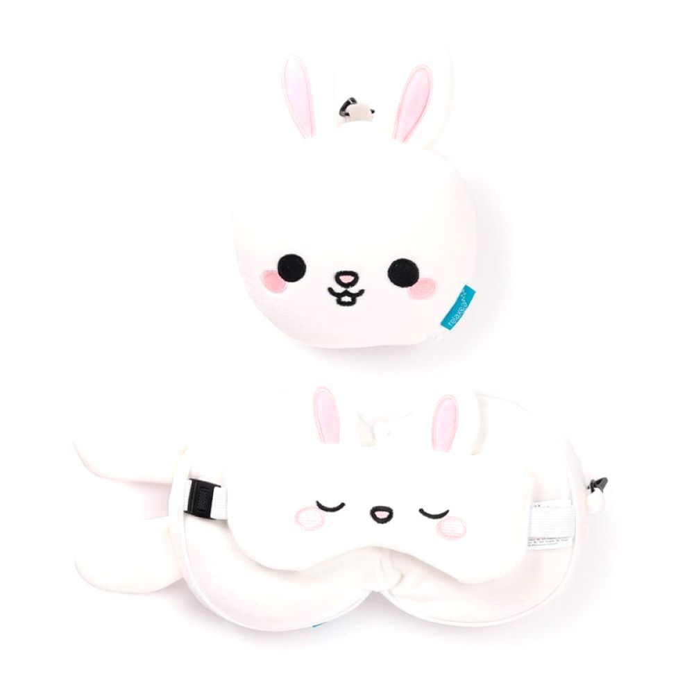 Puckator Frances The Rabbit Plush Travel Pillow & Eye Mask