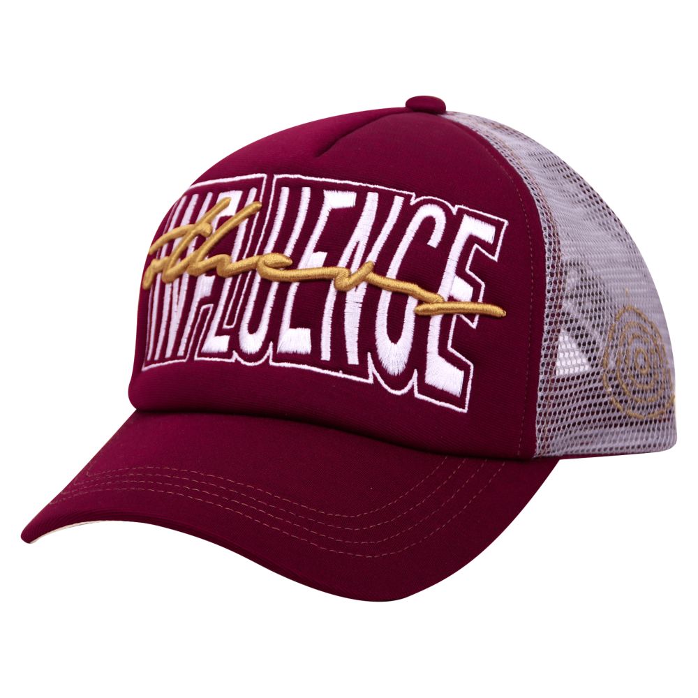 B180 Influnce Unisex Trucker Cap Maroon+White