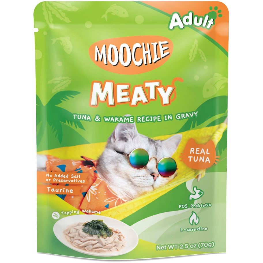 Moochie Cat Food Tuna & Wakame Recipe In Gravy Pouch 12 x 70 g
