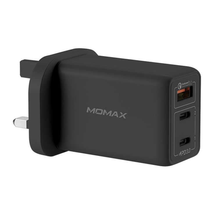 Momax OnePlug 65W 3-Port GAN Charger Black