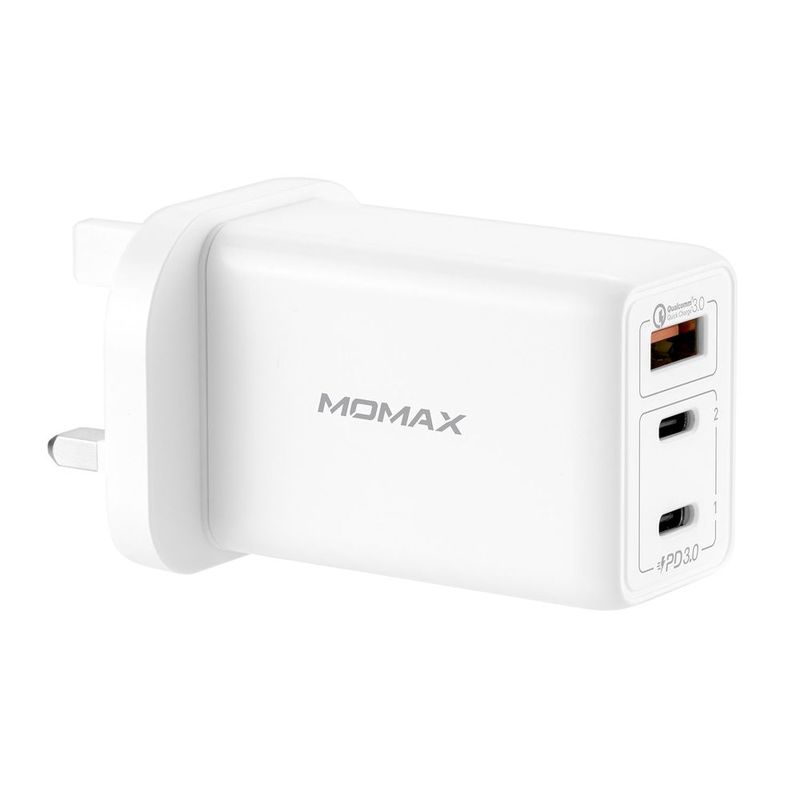 Momax OnePlug 65W 3-Port GAN Charger White