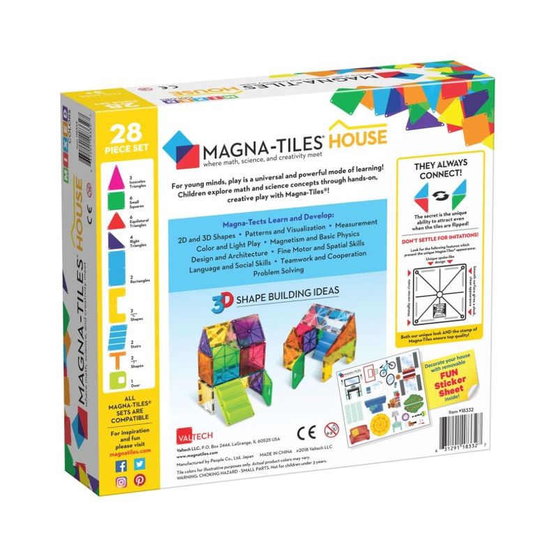 Magna-Tiles House 28 Piece Magnetic Building Set