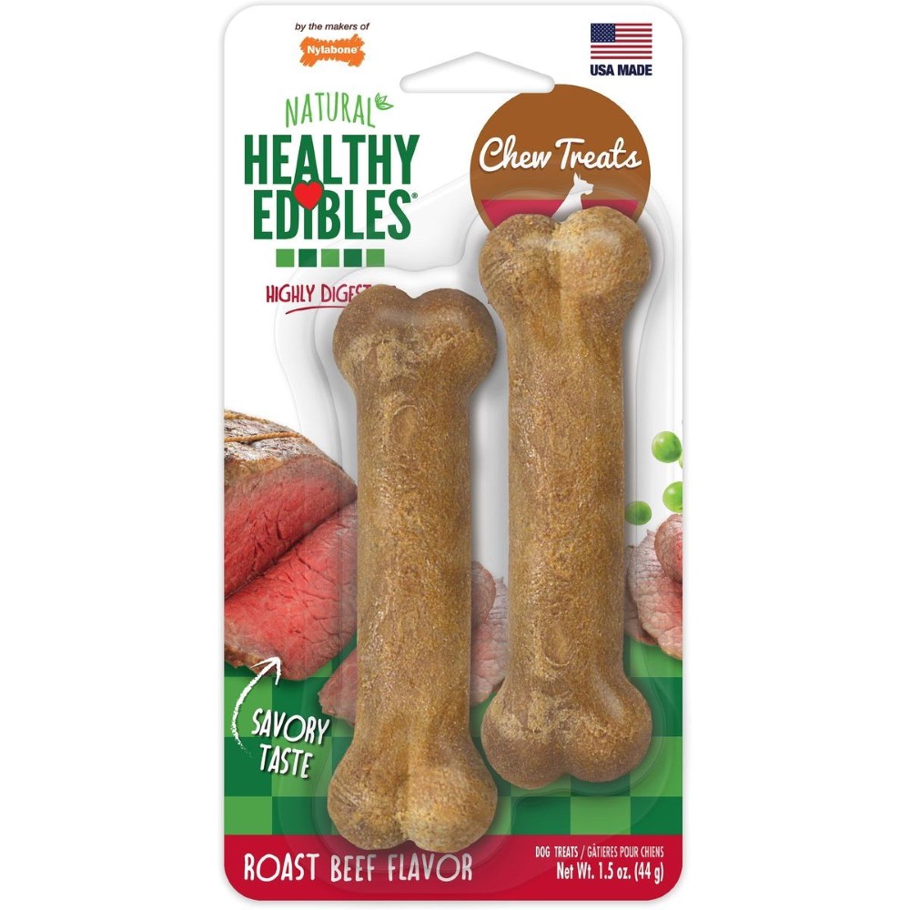 Nylabone Healthy Edible Roast Beef Twin Pack Bl