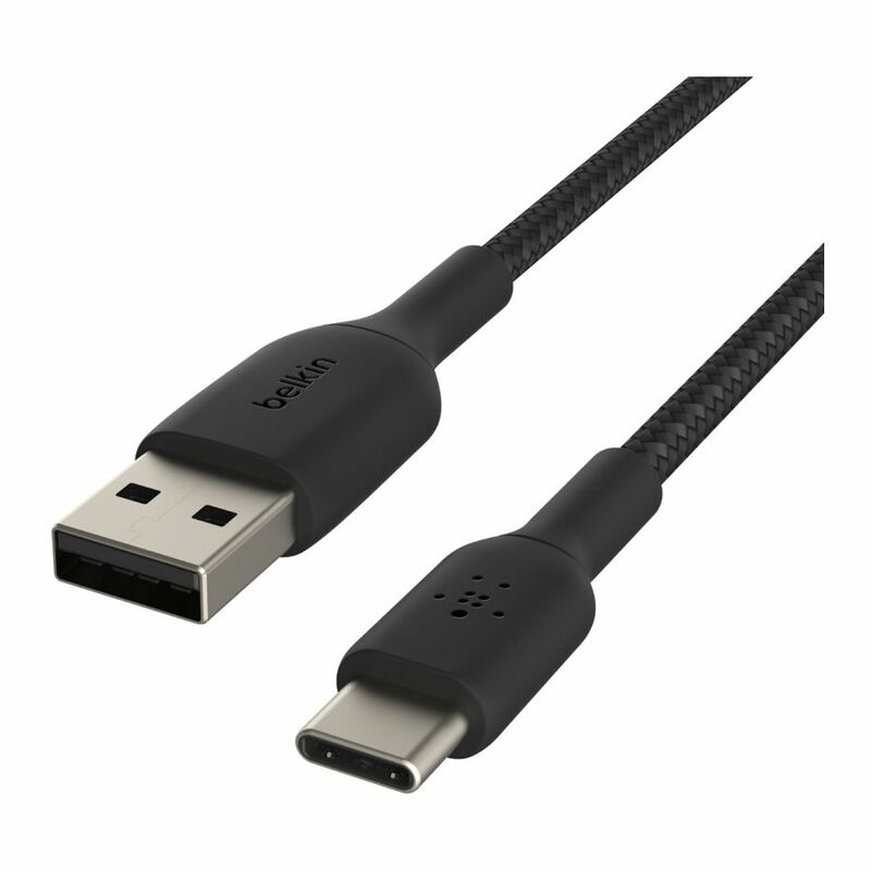 Belkin BoostCharge Braided USB-C to USB-A Cable 1m - Black Belkin BoostCharge Braided USB-C to USB-A Cable 1m - Black