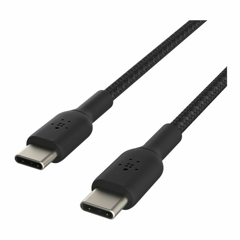 Belkin BoostCharge Braided USB-C to USB-C Cable 1m - Black Belkin BoostCharge Braided USB-C to USB-C Cable 1m - Black