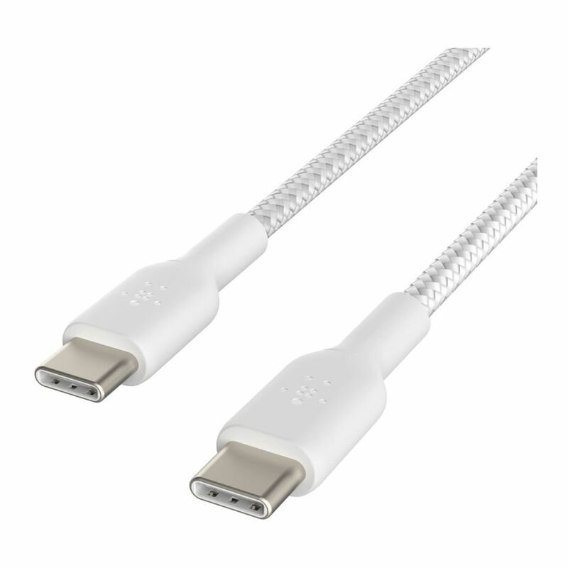 Belkin BoostCharge Braided USB-C to USB-C Cable 1m - White Belkin BoostCharge Braided USB-C to USB-C Cable 1m - White