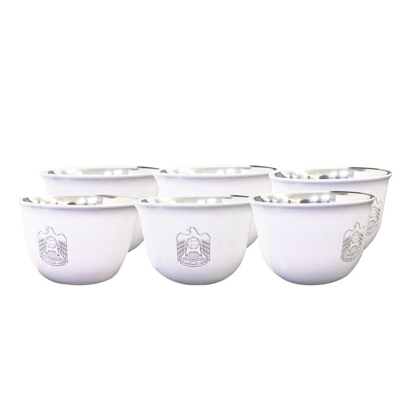 Rovatti Pola Arabica Stainless Steel Cup UAE White 80ml Rovatti Pola Arabica Stainless Steel Cup UAE White 80ml