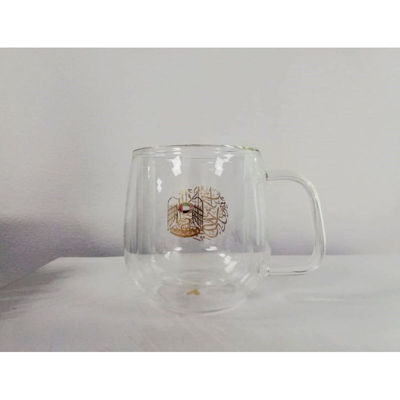 Rovatti UAE Nevoso Double Glass Nescafe Cup Gold 350ml Rovatti UAE Nevoso Double Glass Nescafe Cup Gold 350ml