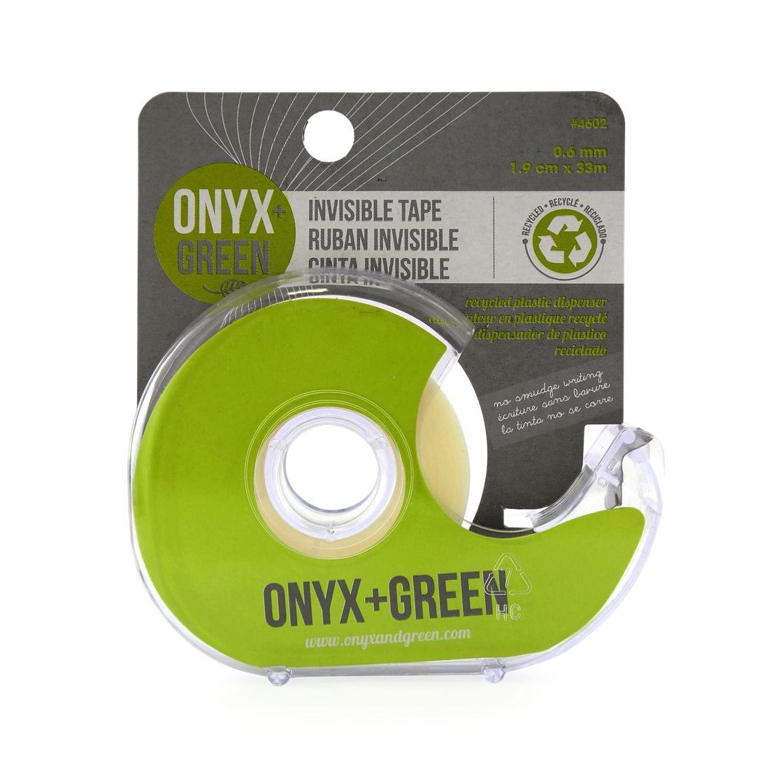 Onyx & Green Invisible Tape with Full Dispenser 1.9cm x 33mm