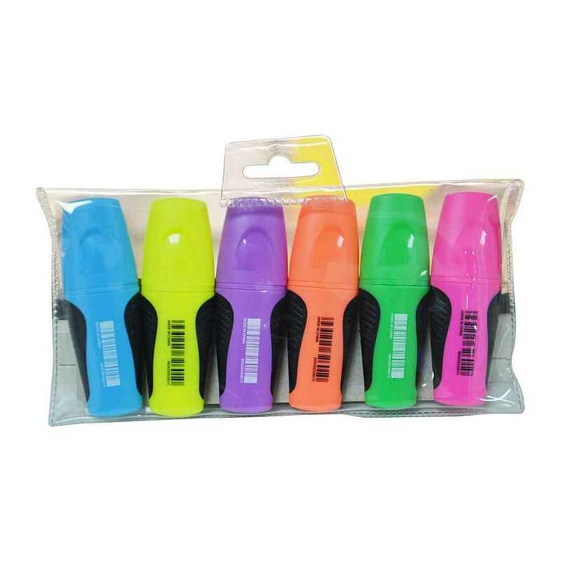 Deli 6Pcs Mini Highlighter 2Pk 2Yw 2Pe 2Be