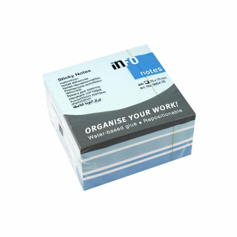 Info Mix Cube 400 Sheets 75X75 Assorted Blue