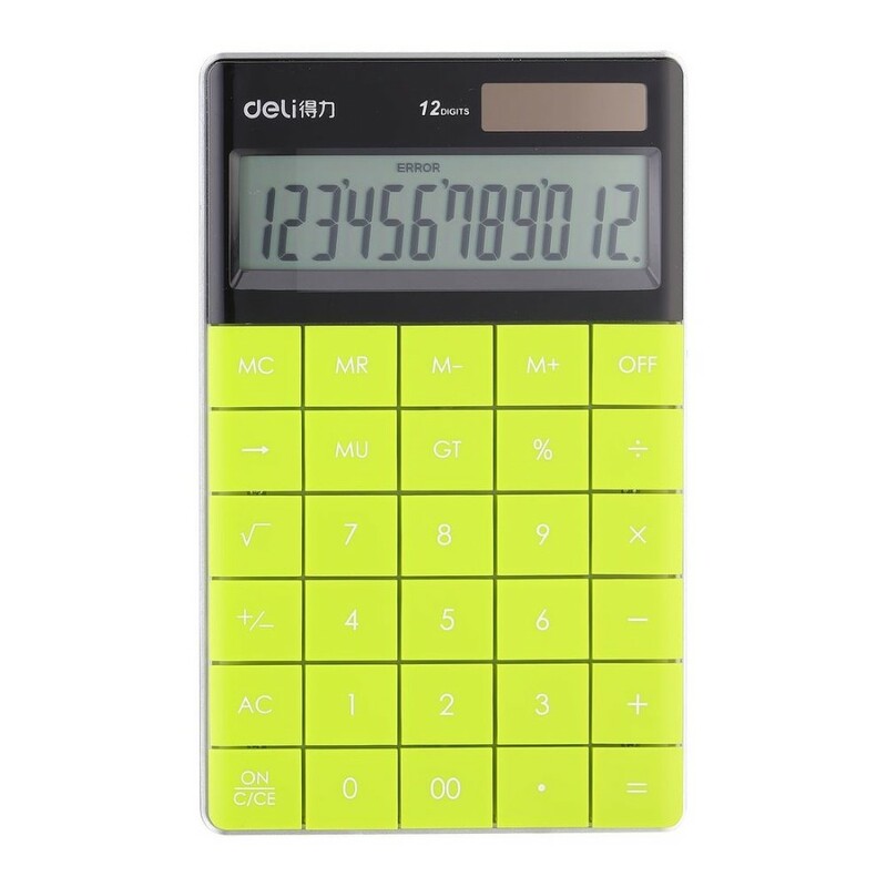 Deli Calculator Plastic 12 Digits Yellow