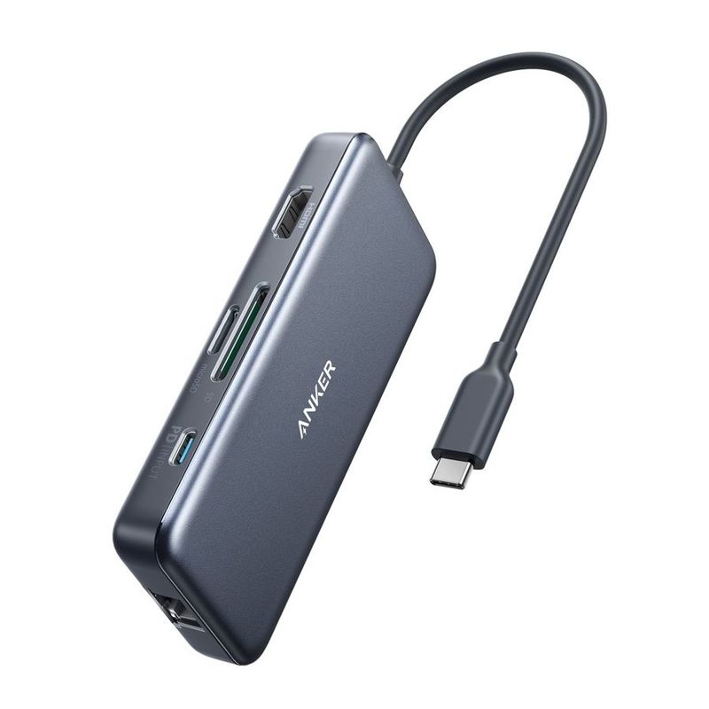 Anker Premium 7-In-1 1H 1C 2A 2M 1E Gray USB-C Hub