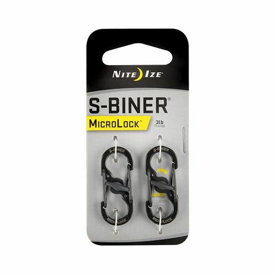Nite Ize S-Biner Microlock Stainless Steel Black 2 Pack