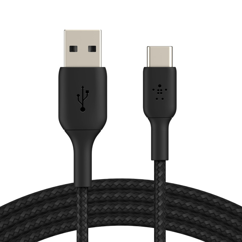 Belkin BOOST CHARGE Braided USB-C to USB-A Cable 2m Black Belkin BOOST CHARGE Braided USB-C to USB-A Cable 2m Black
