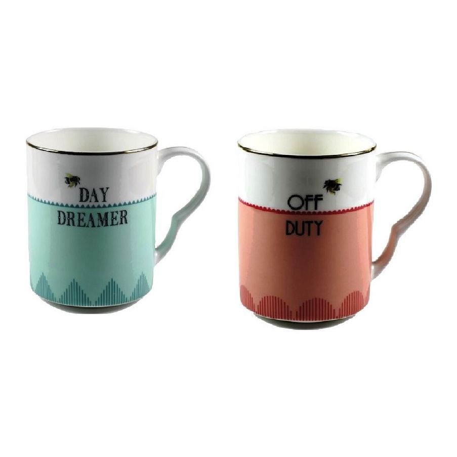 Yvonne Ellen Mugs Off Duty/Day Dreamer 375ml (Set of 2)