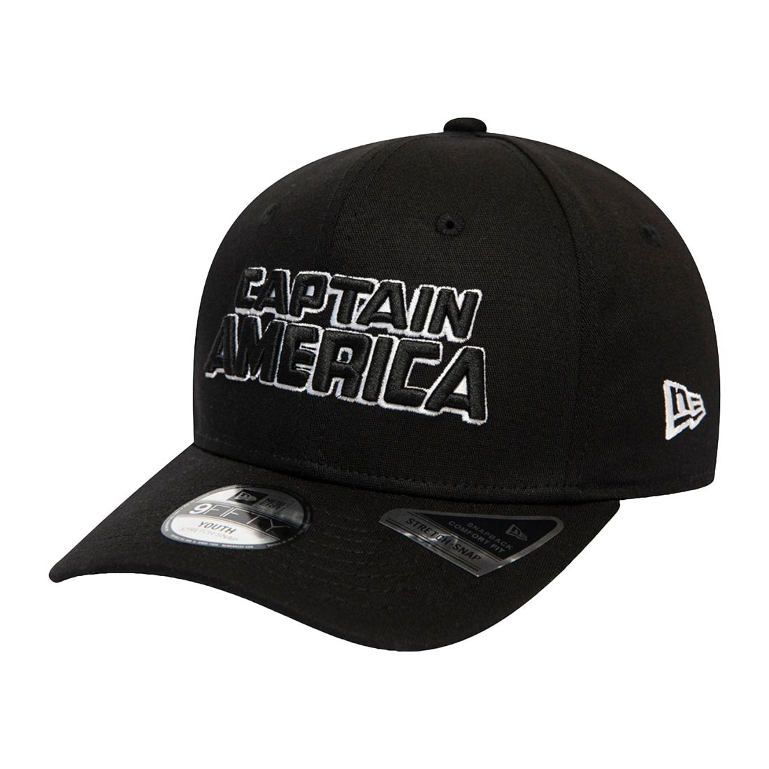 New Era Superhero Captain America Cap Youth Boys Cap Black