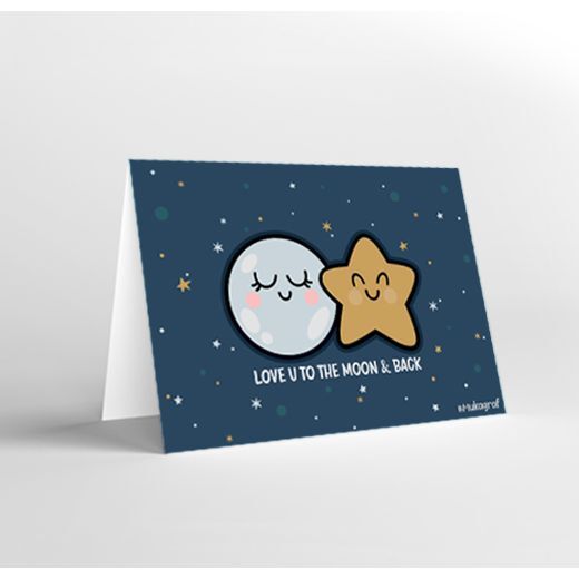 Mukagraf Love U Ktir Yaane To The Moon & Back Love Greeting Card (17 x 11.5cm) Mukagraf Love U Ktir Yaane To The Moon & Back Love Greeting Card (17 x 11.5cm)
