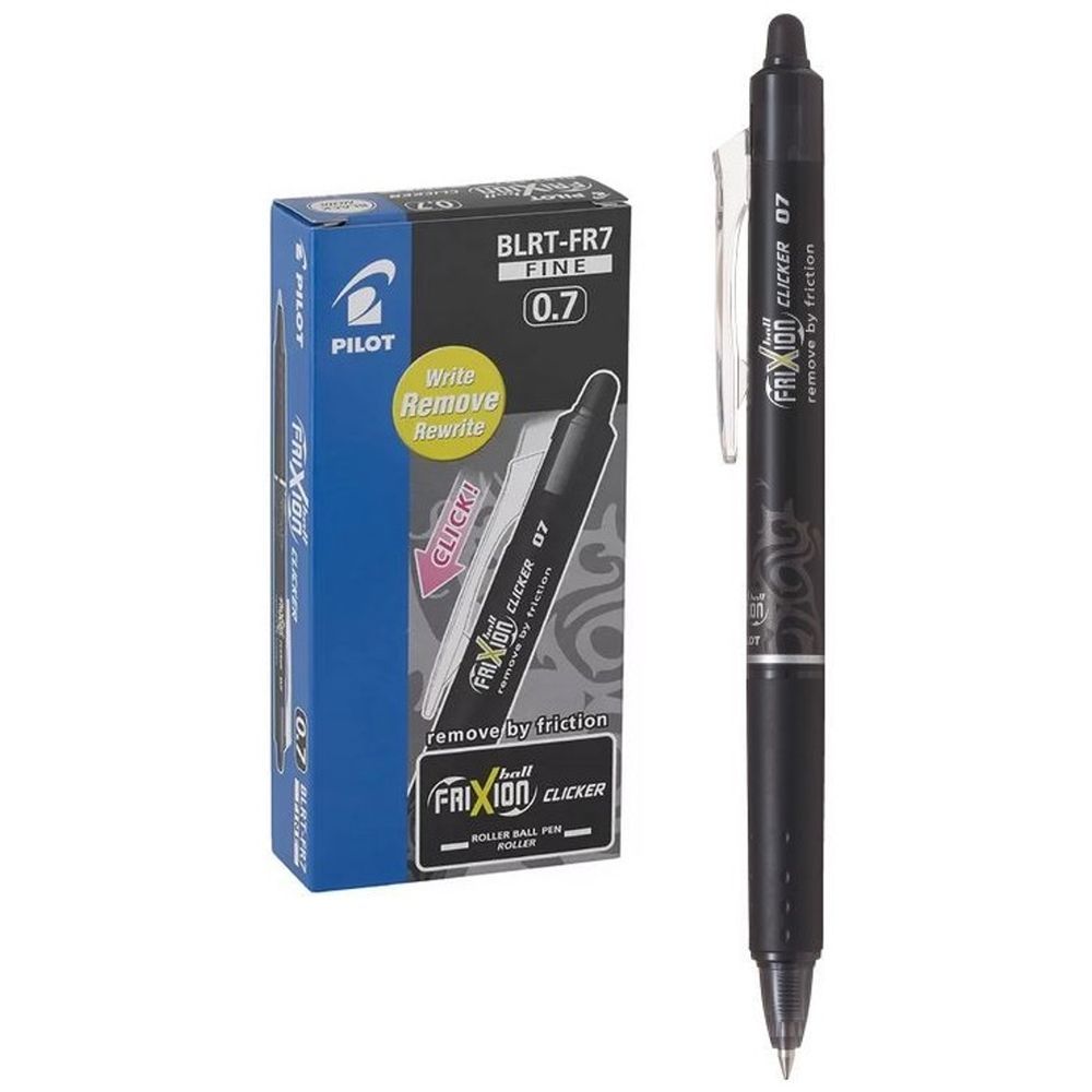 Pilot Frixion Clicker 0.7mm Ball Pen - Black