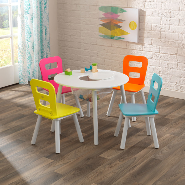 Kidkraft Round Storage Table & 4 Chair Set