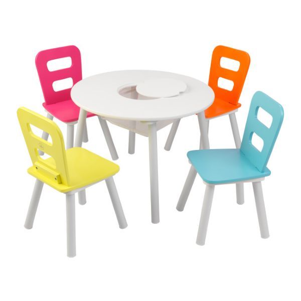 Kidkraft Round Storage Table & 4 Chair Set