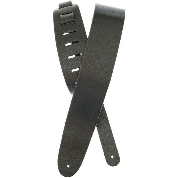 D'Addario 2.5-inch Basic Classic Leather Guitar Strap - Black