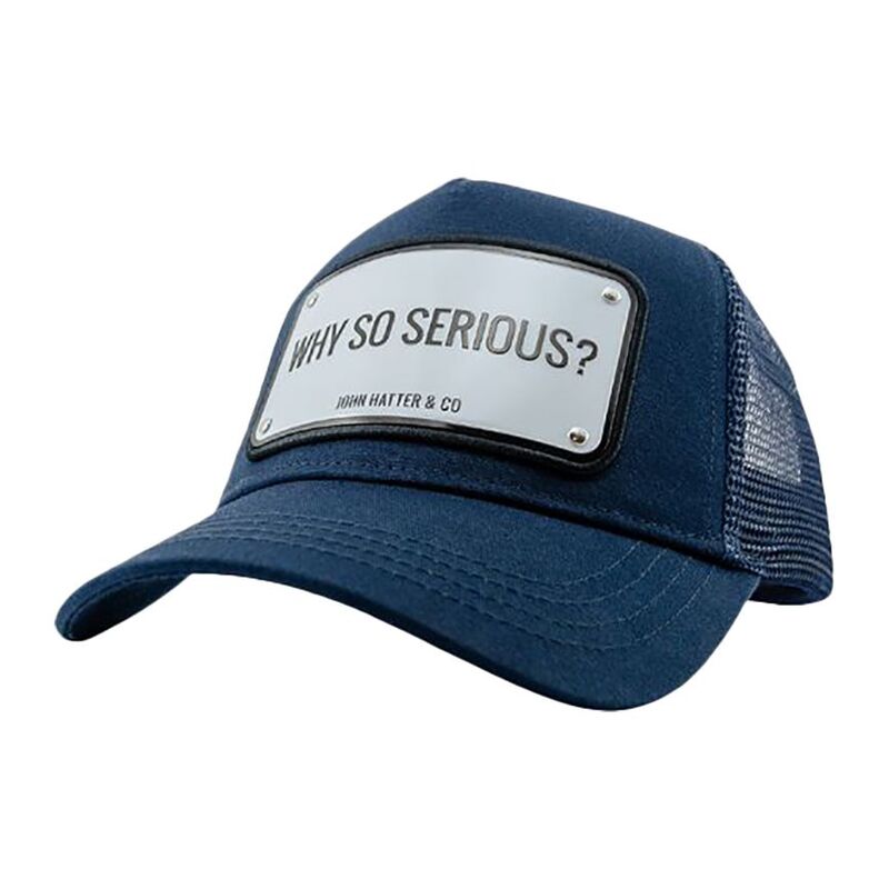 John Hatter Why So Serious? Navy Unisex Cap - Navy Blue