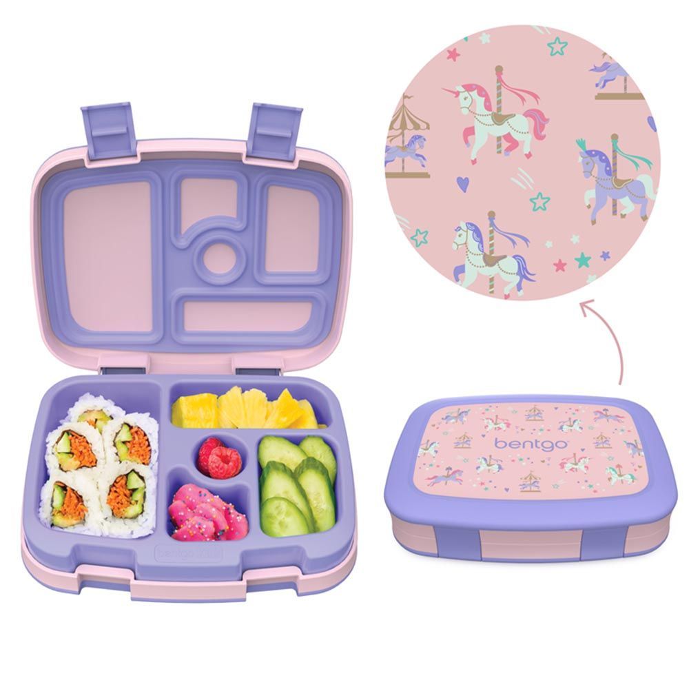 Bentgo Carousel Unicorns Kids Lunch Box - Lavender